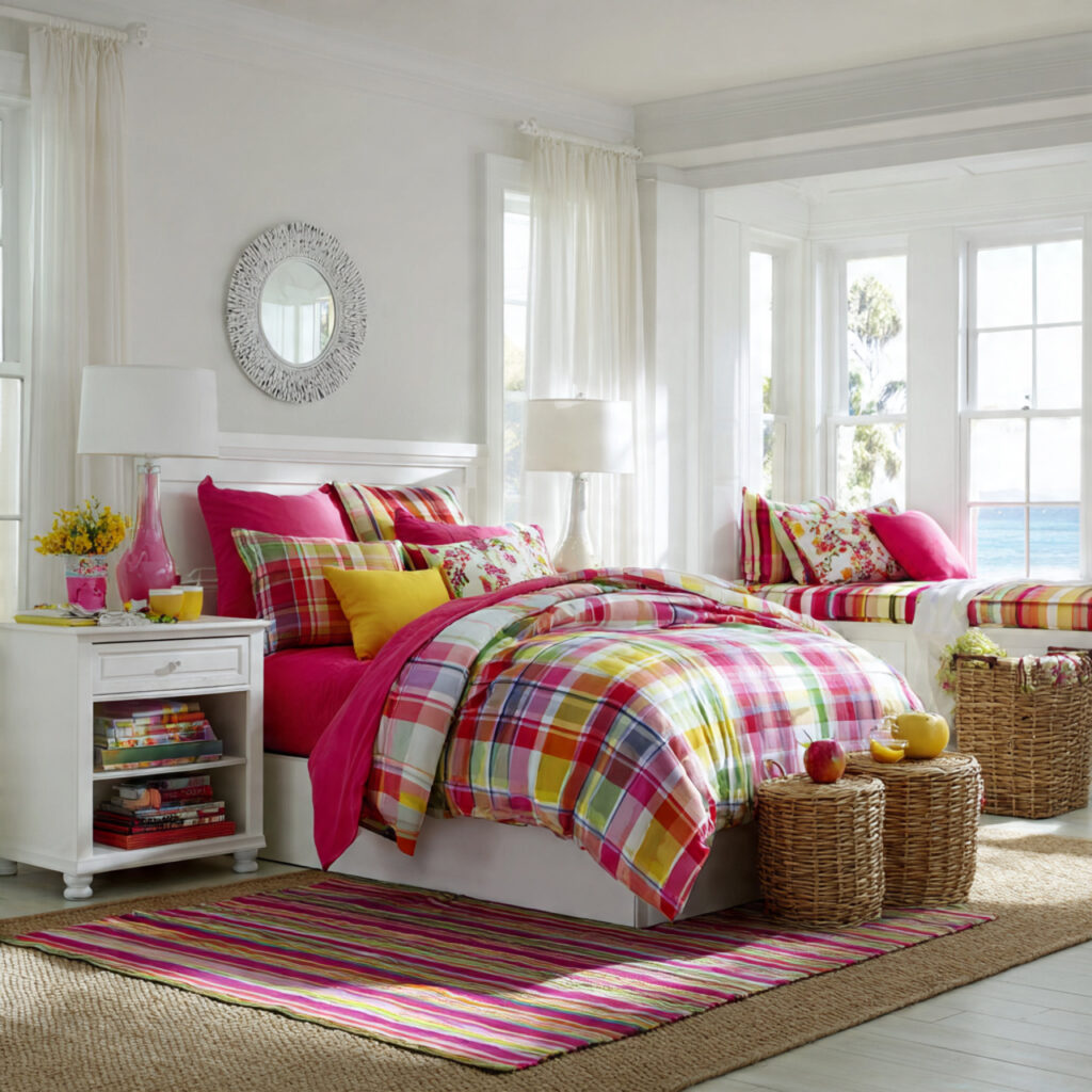 Classic Madras Plaid Bedroom Setup