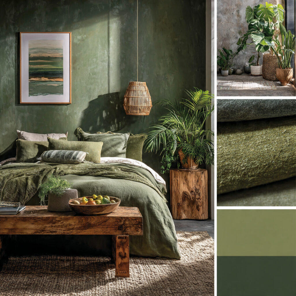 26 Green Bedroom Ideas That Bring Nature, Calm, and Fresh Energy Into Your Bedroom Try This Look 26 Create a Tonal Green Monochrome Bedroom