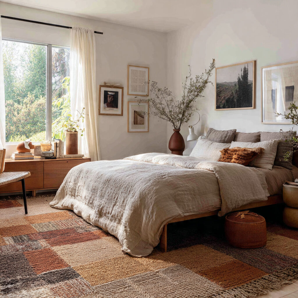28 Bedroom Ideas 2026 That Bring Modern Trends and Fresh Style Into Your Space Stay Ahead Now 27 Layer Multiple Rugs for a Collected Look