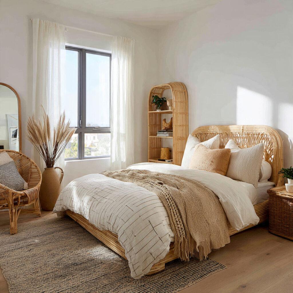 Incorporate Rattan or Woven Furniture