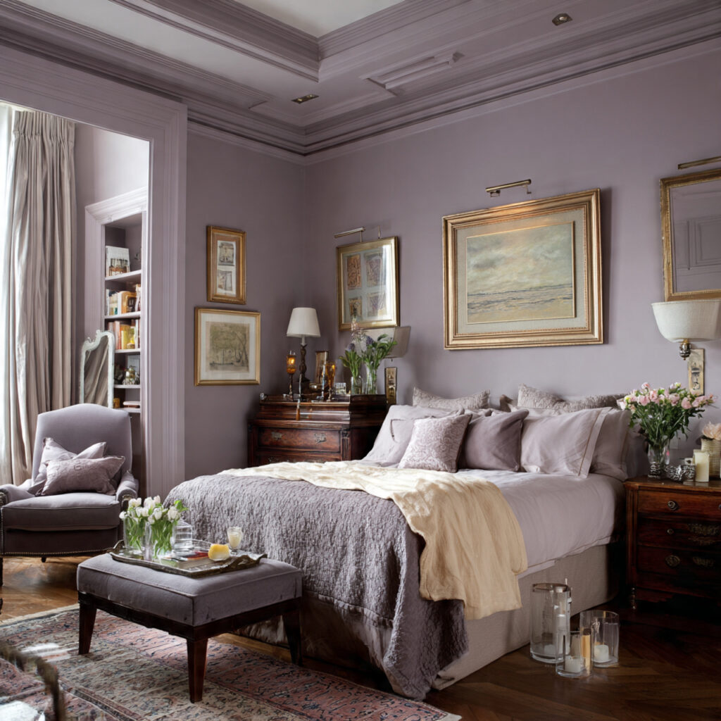 A Full Purple Gray Room