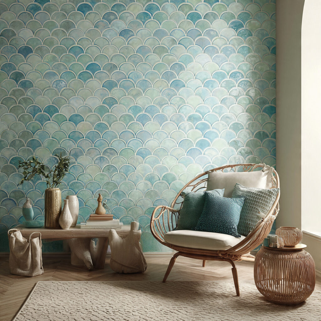 A Scale-Pattern Wallpaper or Stencil