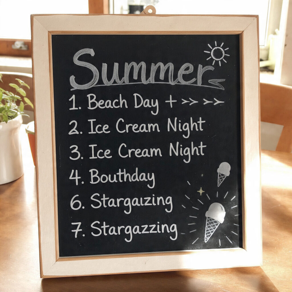 26 Summer Chalkboard Ideas That Add a Fun, Creative Touch to Your Home Try These Cute Designs Today 5 A Weekly Summer Activity Board
