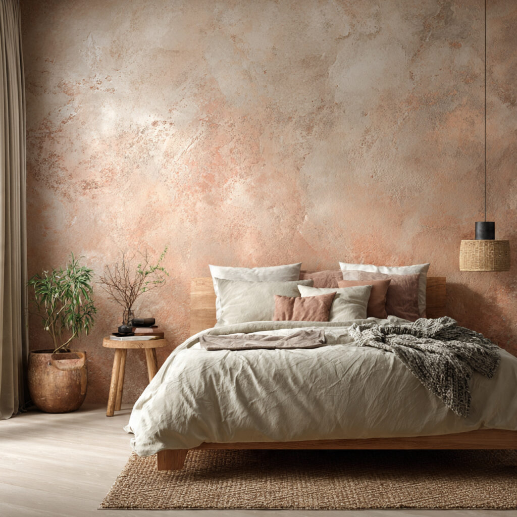 28 Bedroom Ideas 2026 That Bring Modern Trends and Fresh Style Into Your Space Stay Ahead Now 5 Add Limewash or Textured Paint to One Wall