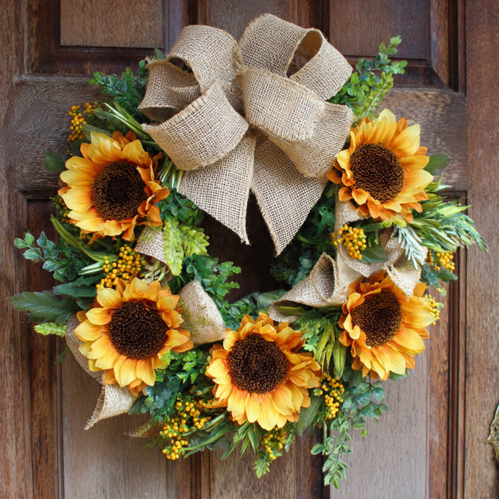 Sunflower and Burlap