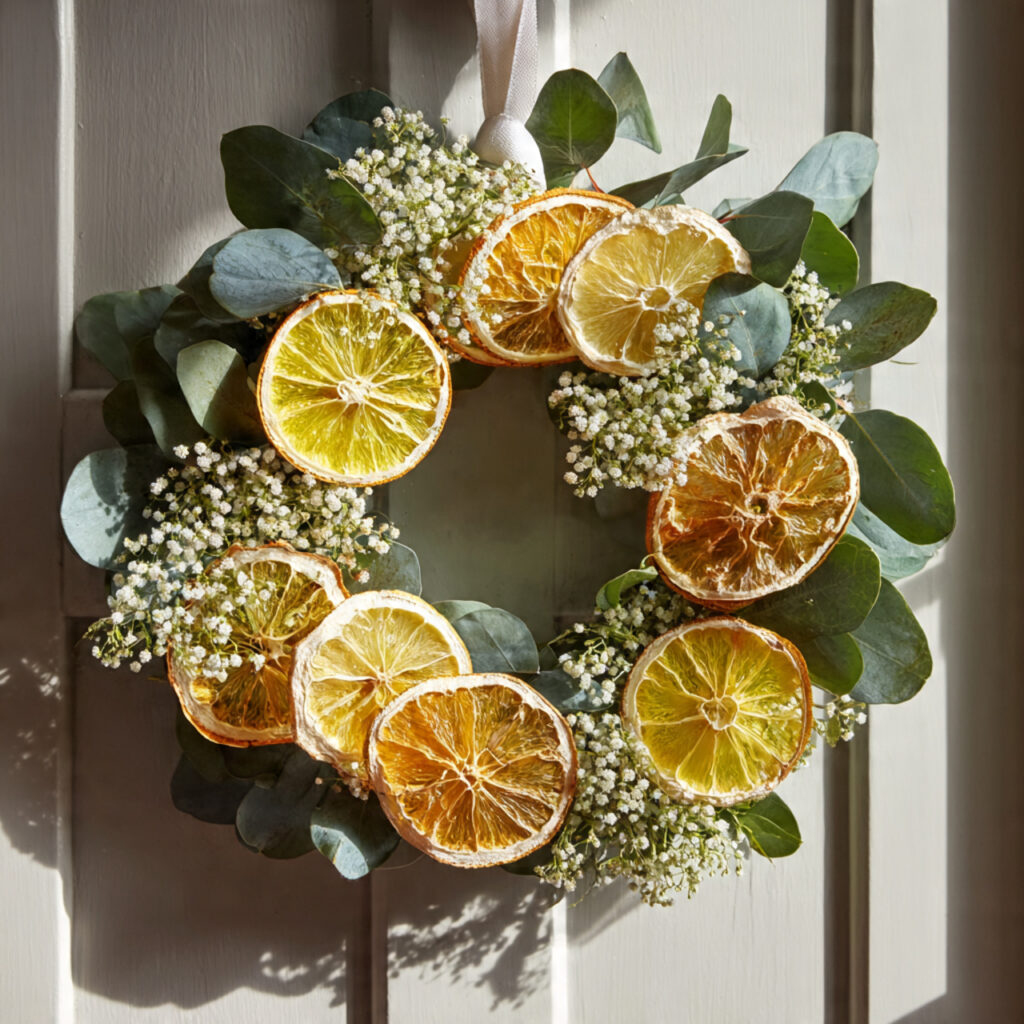 A Citrus and Eucalyptus Wreath