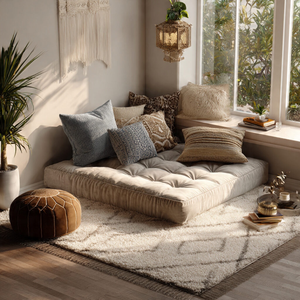 Set Up a Cozy Floor Cushion Lounge Area