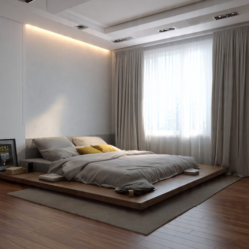 28 Bedroom Ideas 2026 That Bring Modern Trends and Fresh Style Into Your Space Stay Ahead Now 8 Choose a Platform Bed With a Low-Profile Frame