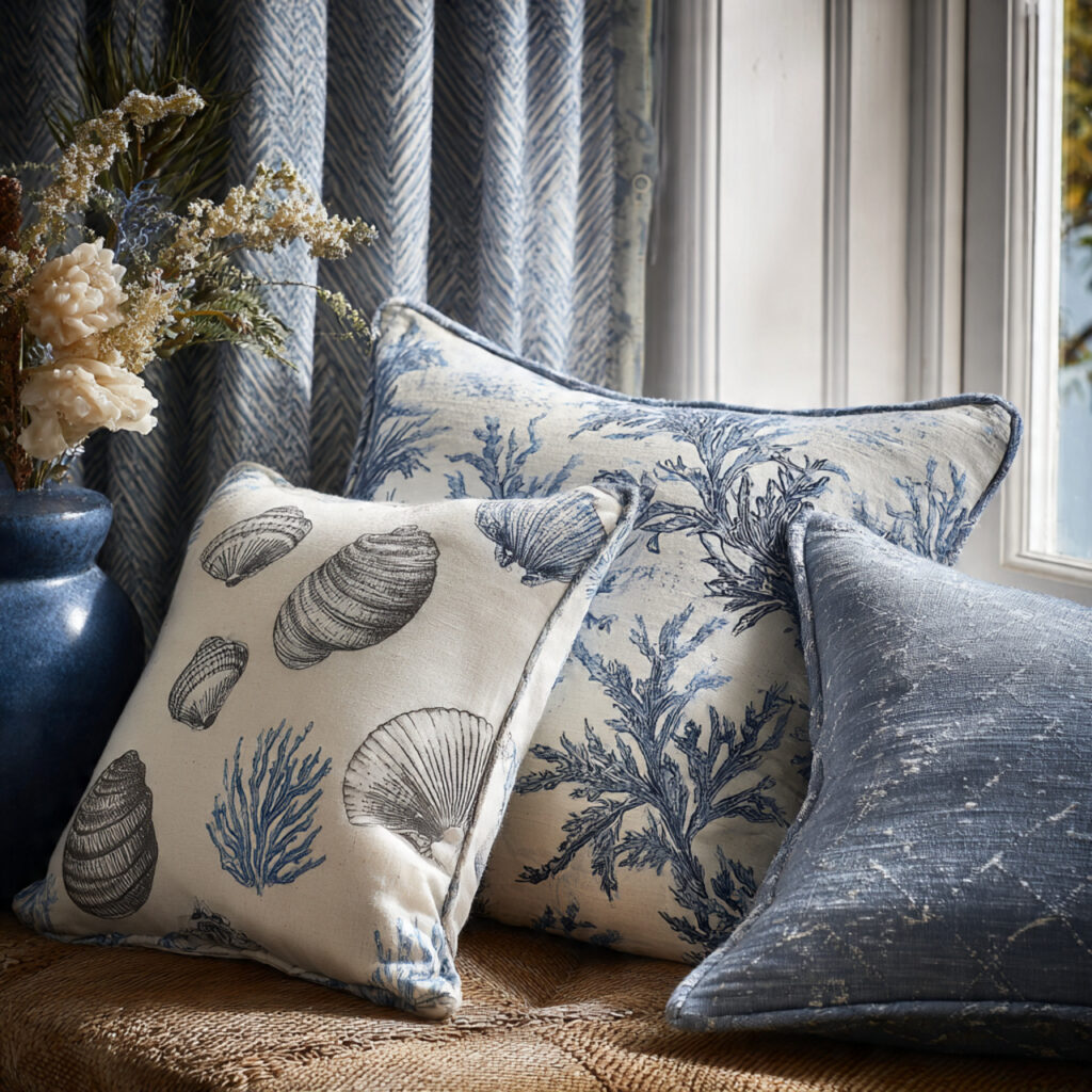 Shell-Print or Botanical Ocean-Print Textiles