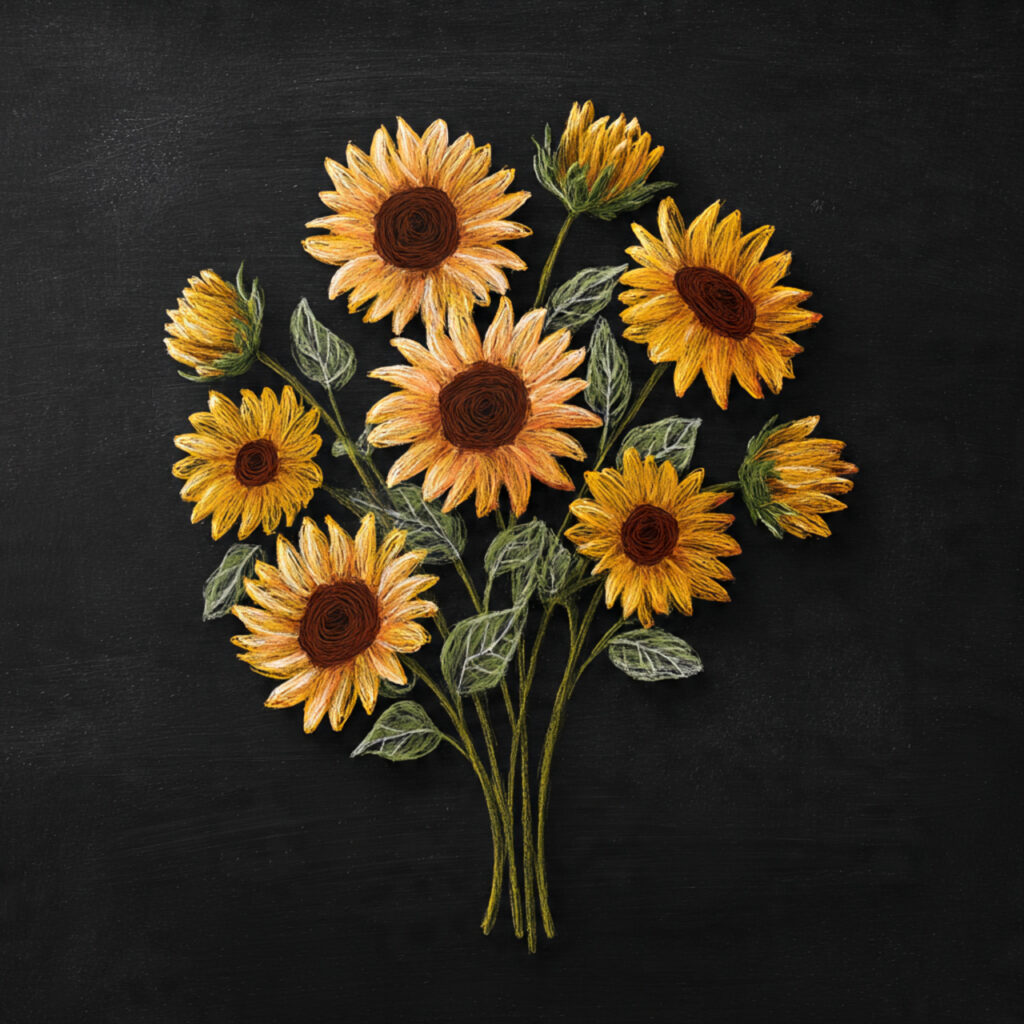 26 Summer Chalkboard Ideas That Add a Fun, Creative Touch to Your Home Try These Cute Designs Today 8 A Sunflower Bouquet Design