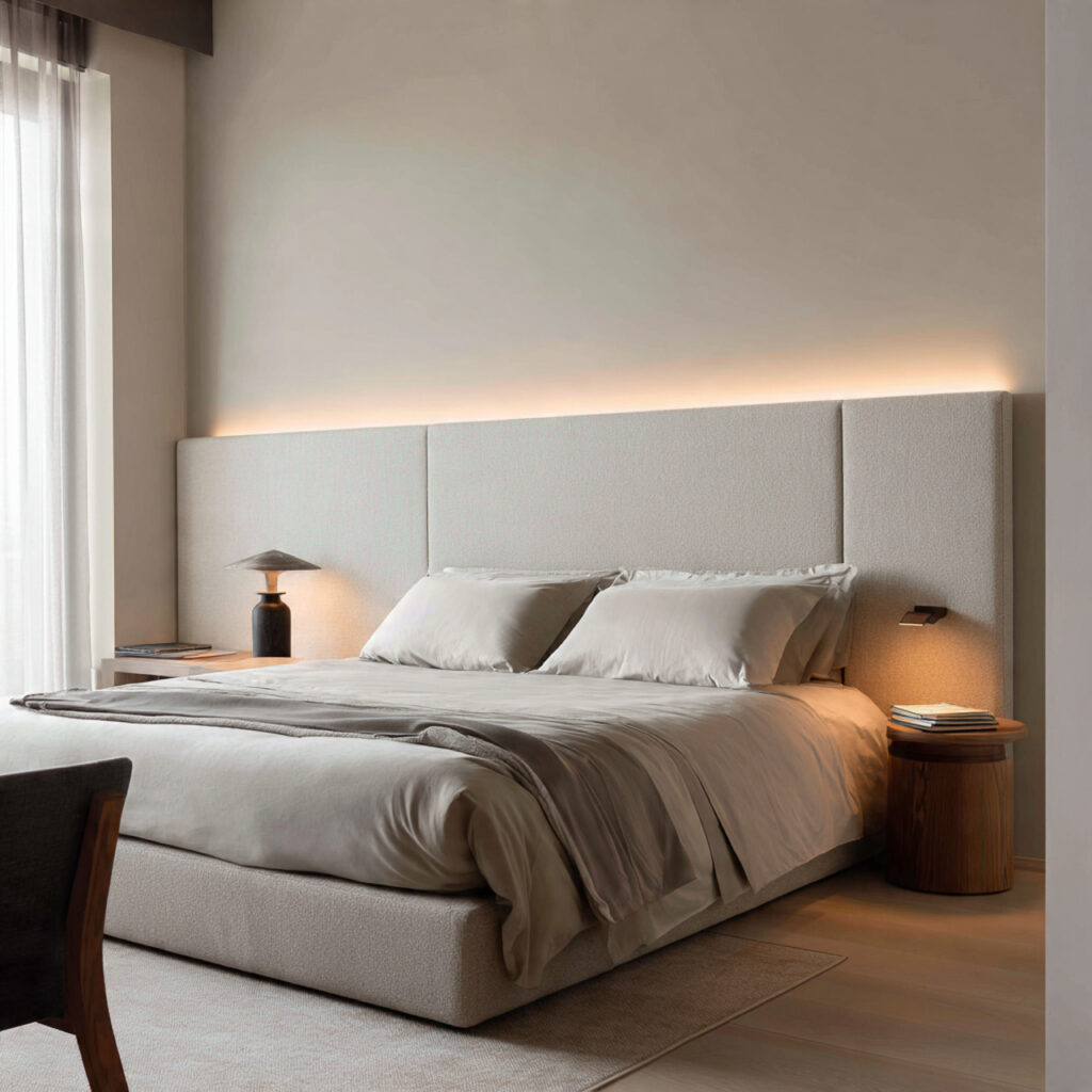 A Wall-Mounted or Floating Headboard