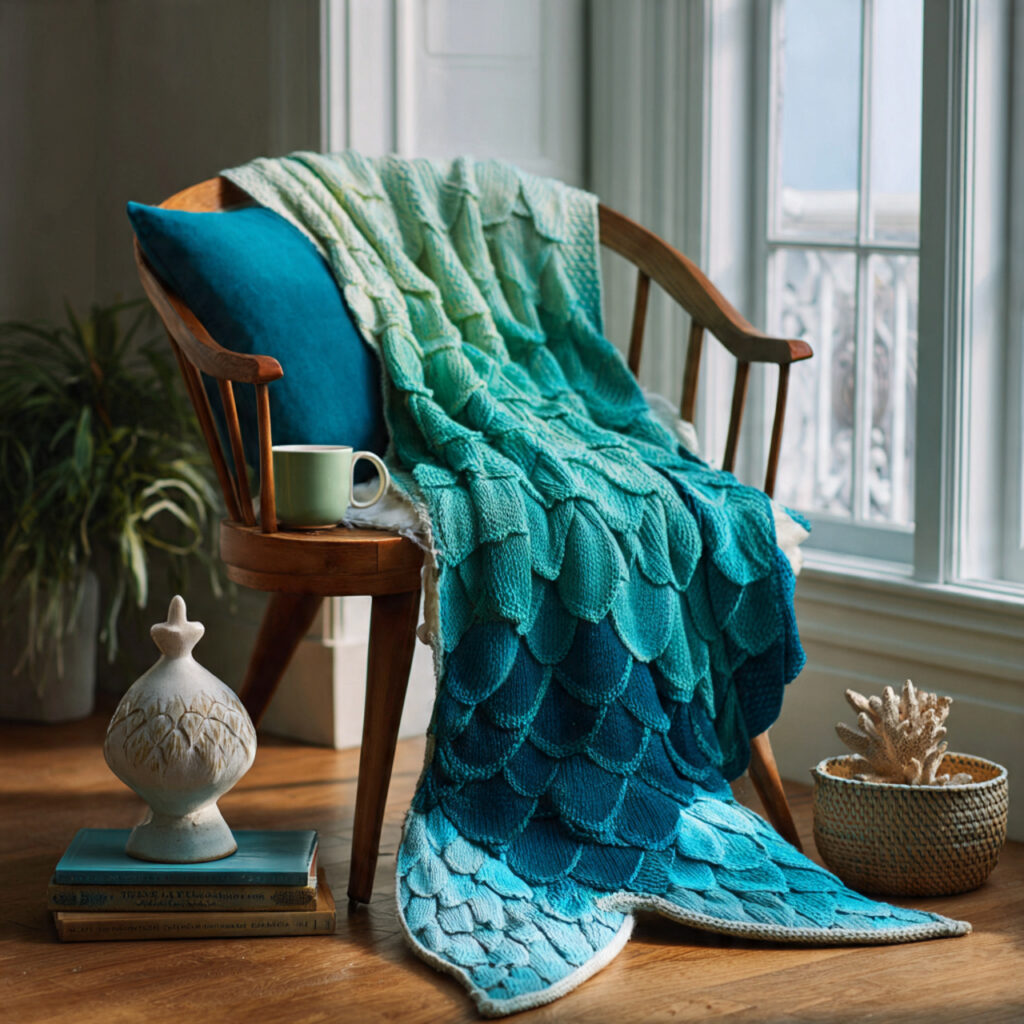 A Mermaid-Tail Throw Blanket