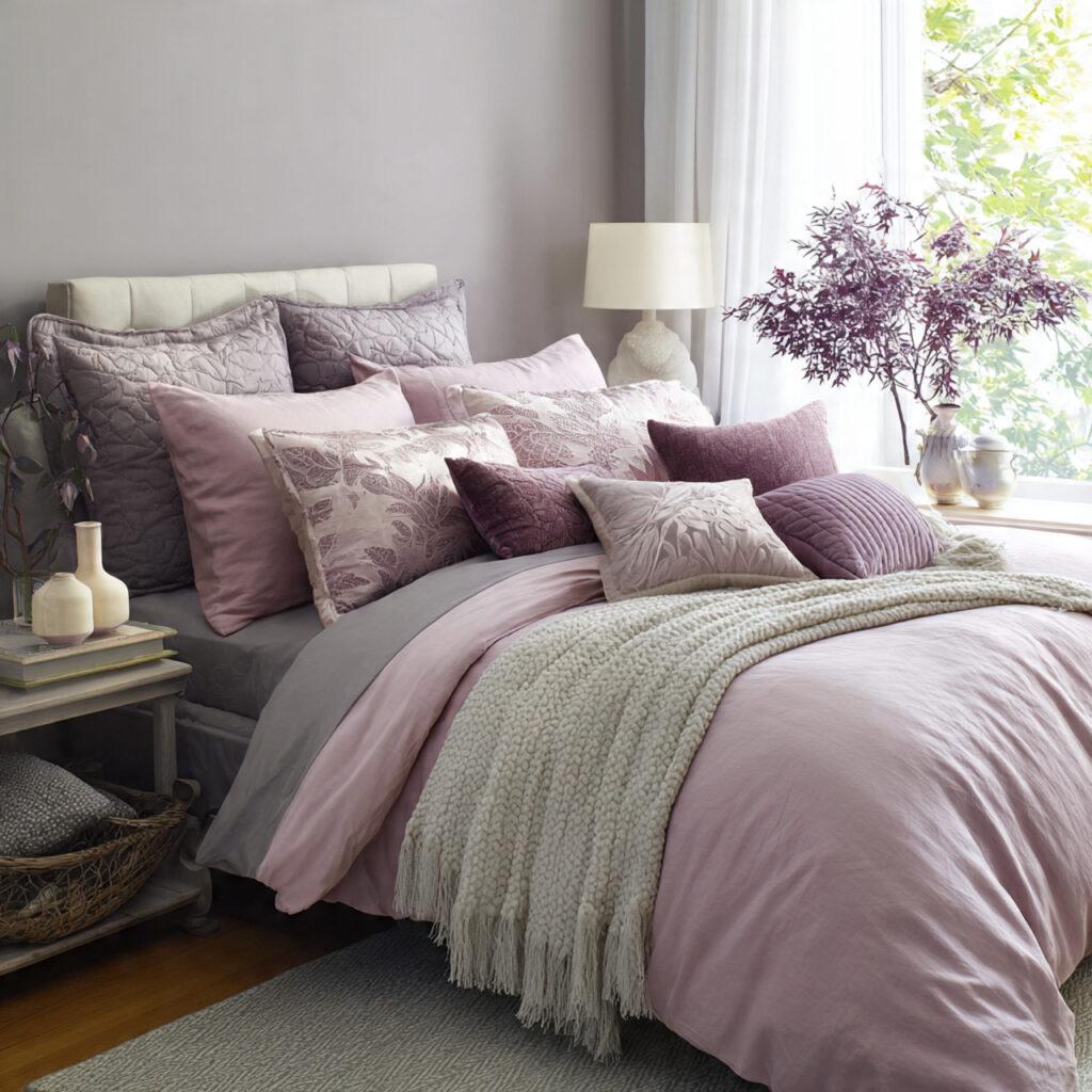 Mauve and Dusty Rose Accent Cushions