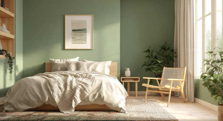 26 Green Bedroom Ideas That Bring Nature, Calm, and Fresh Energy Into Your Bedroom Try This Look 1 Green Bedroom Ideas