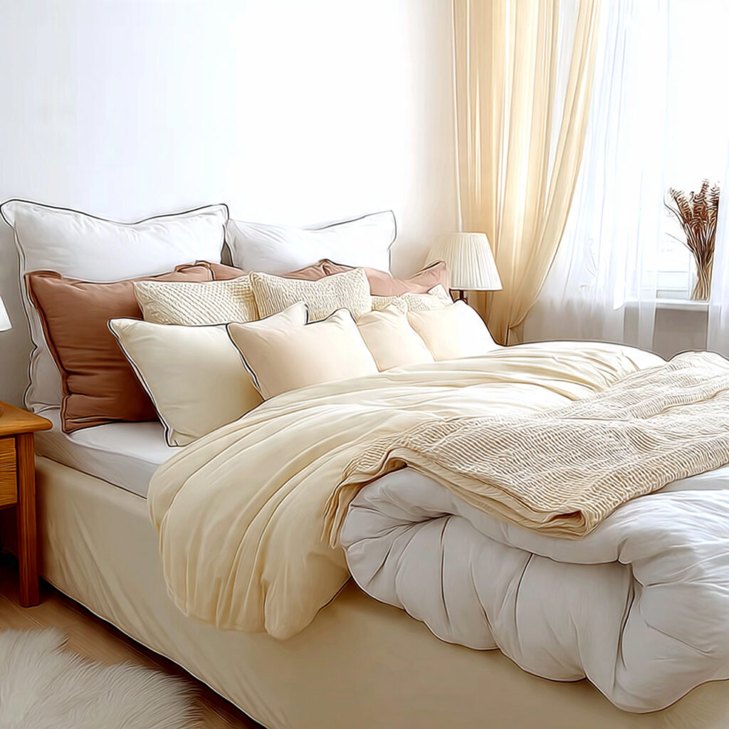 Organic Cotton Bedding in Cream or Ivory