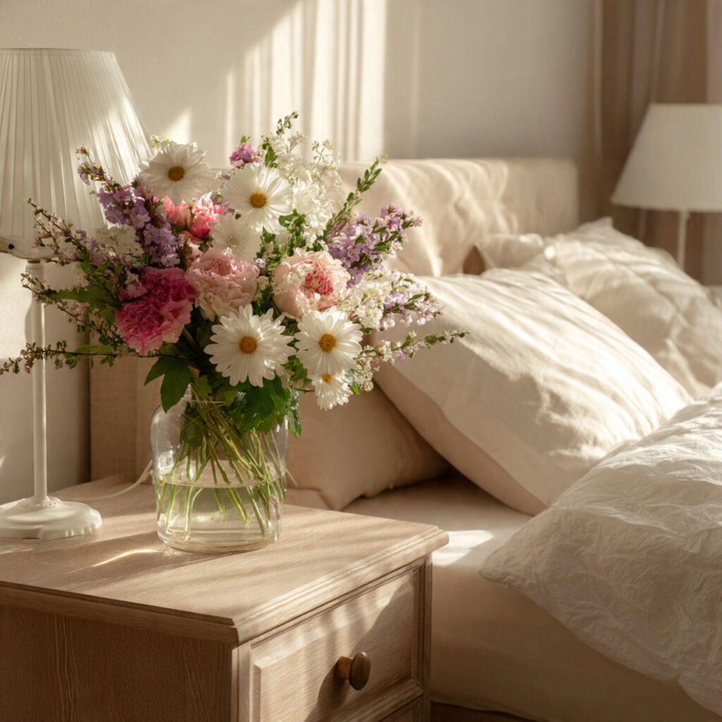 Fresh Flowers on the Dresser or Nightstand
