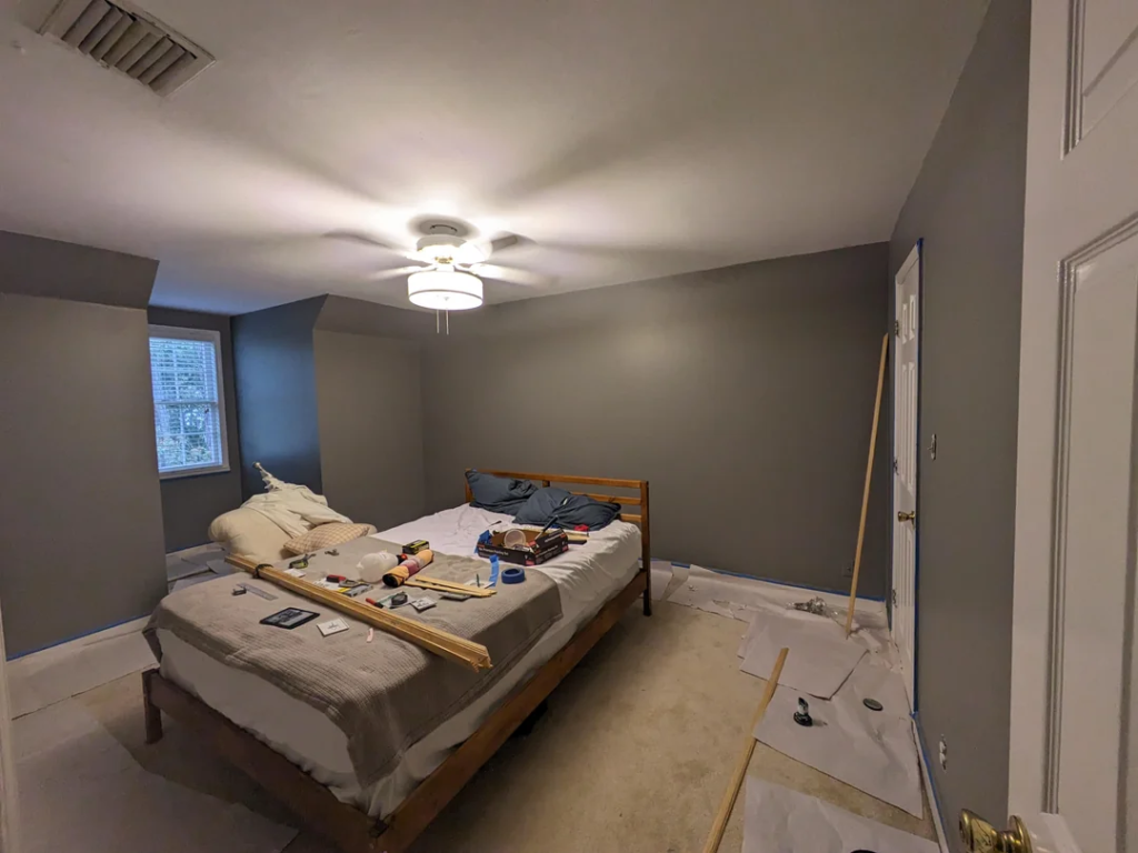 The Bedroom: Lavender, Cream, and Soft Green