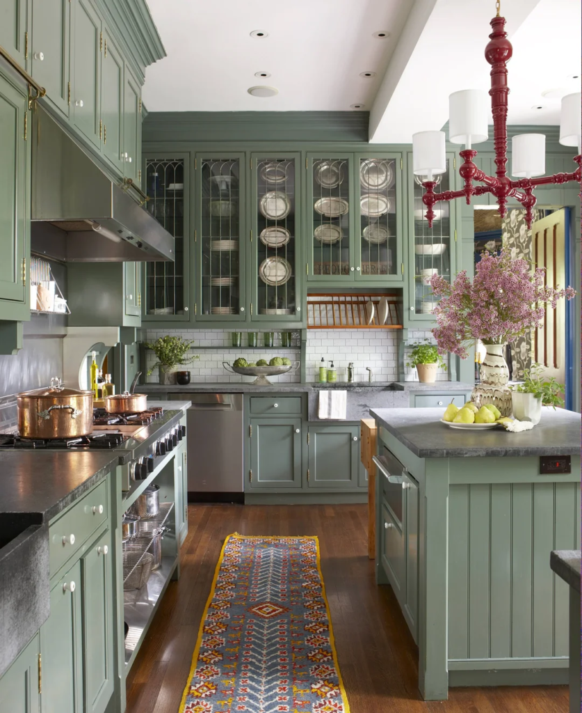 The Kitchen: Sage, Cream, and Warm Wood
