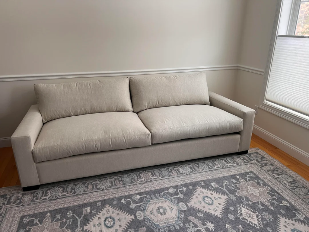 A Linen or Natural Fabric Sofa