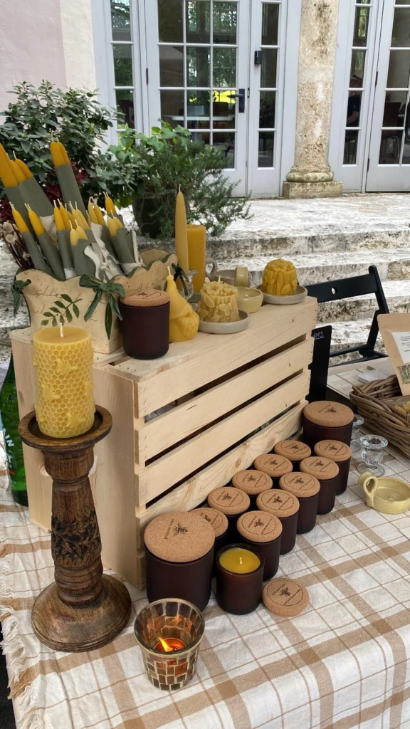 Beeswax or Pillar Candles in Simple Vessels