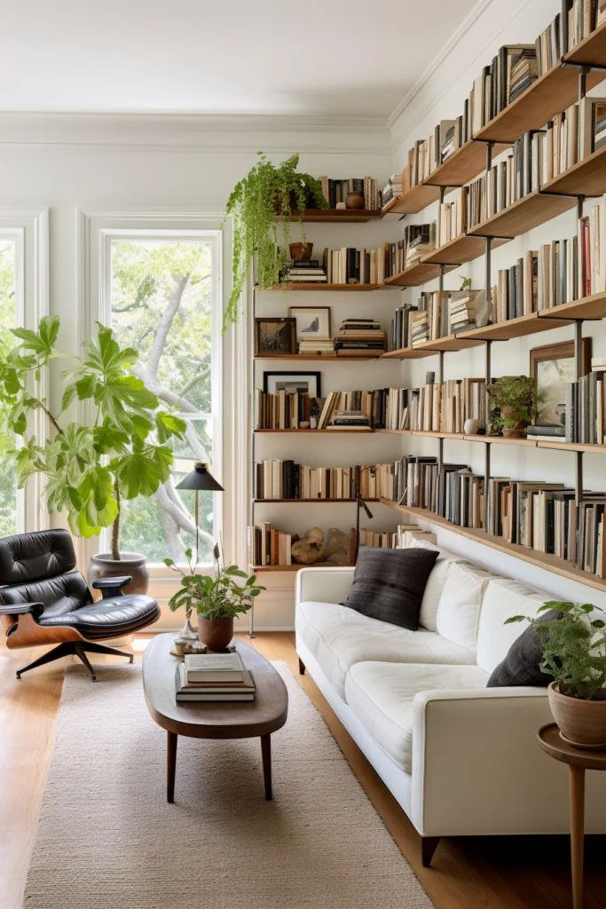 A Single Bookcase as the Corner's Back Wall