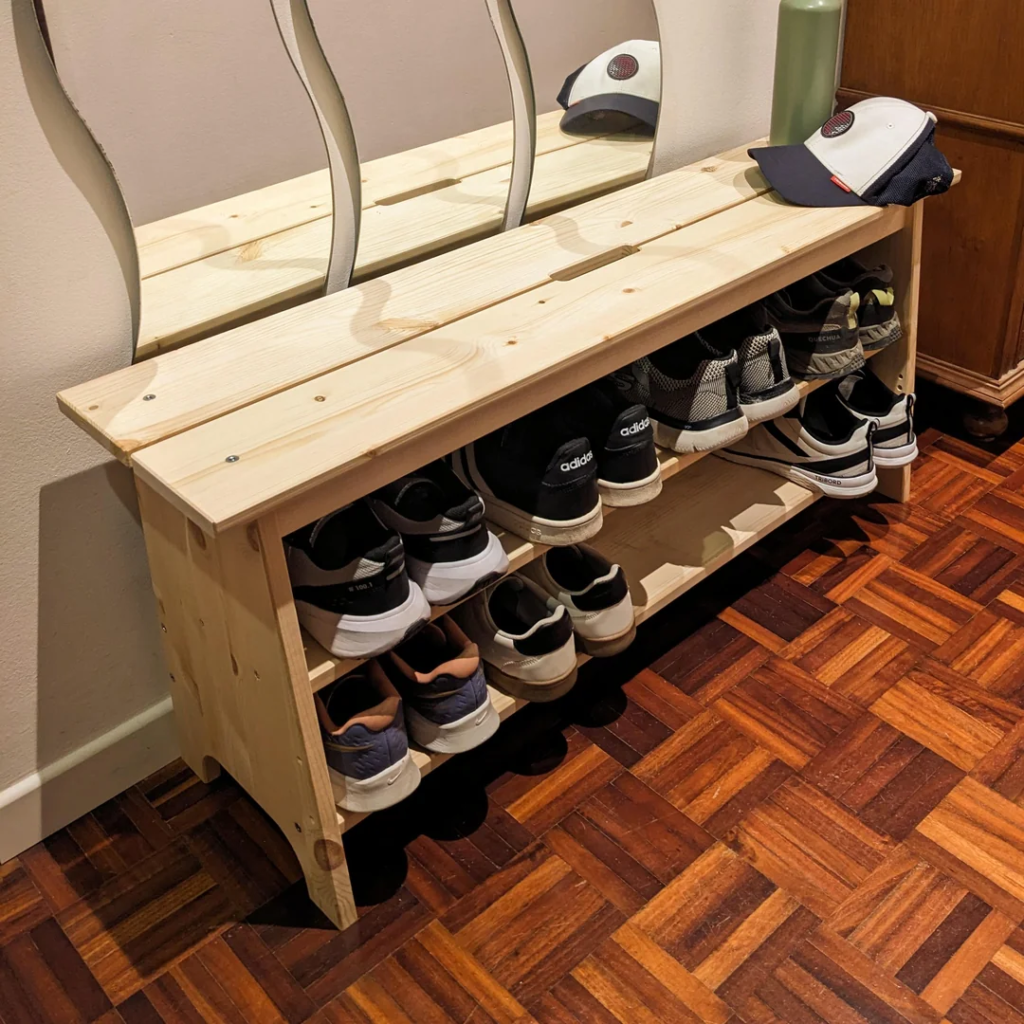 21 Tiny Entryway Storage Ideas That Make Small Spaces Look Stylish and Functional 9 A Stackable Shoe Rack That Fits the Space