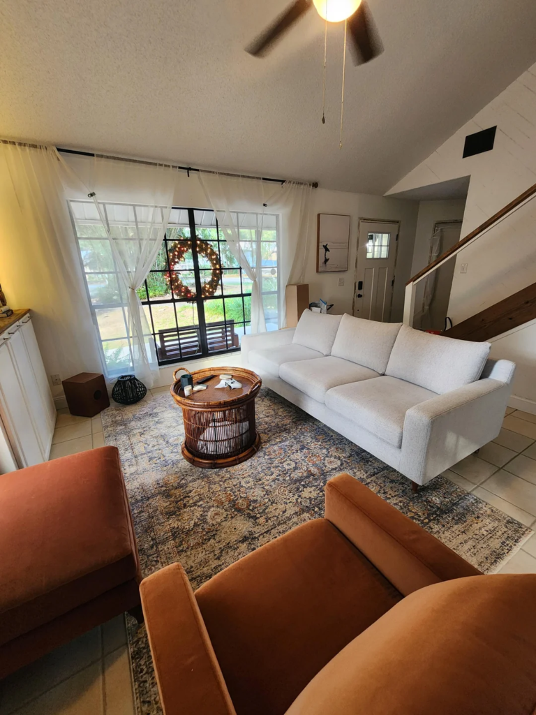 A Sofa in Natural Linen or Light Upholstery