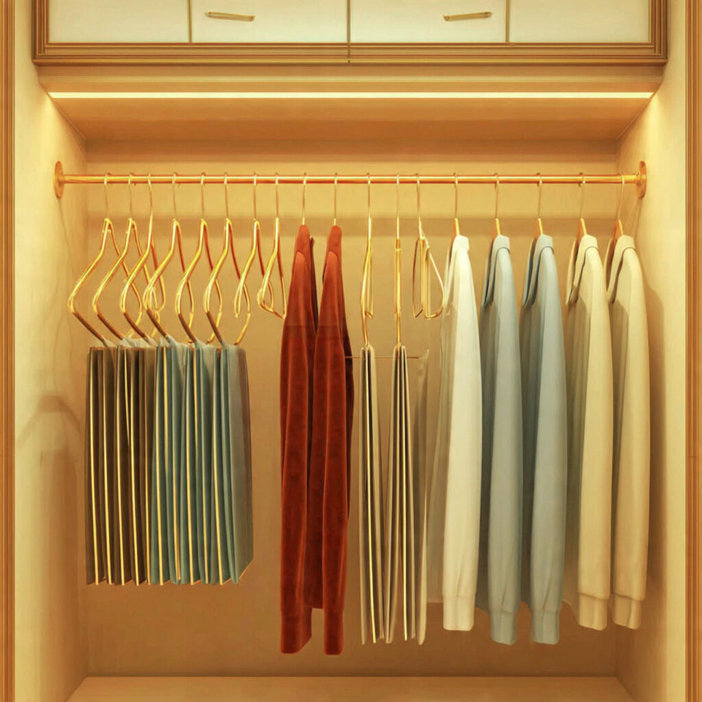 29 Bedroom Organization Ideas That Make Your Room Look Bigger, Cleaner and Pinterest Worthy 5 Matching Hangers Throughout