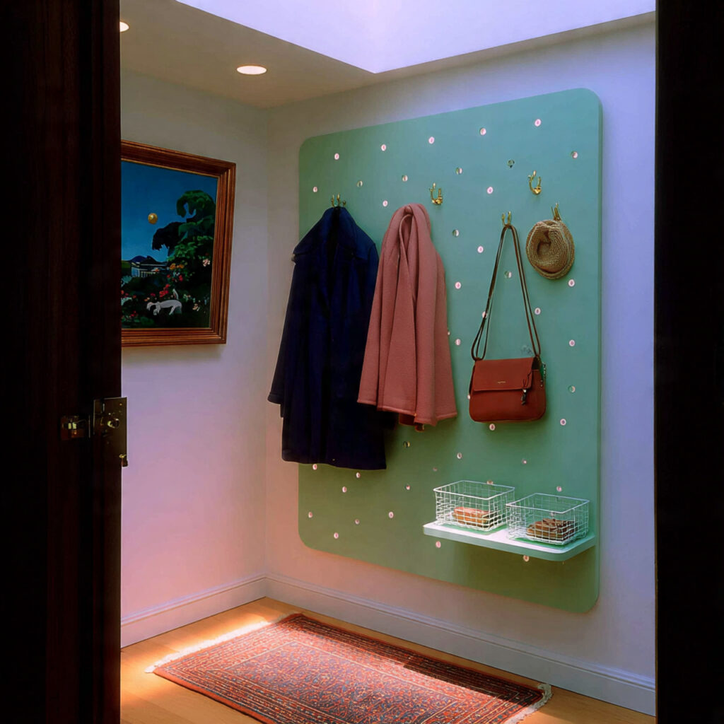 21 Tiny Entryway Storage Ideas That Make Small Spaces Look Stylish and Functional 3 A Pegboard Panel for Maximum Flexibility