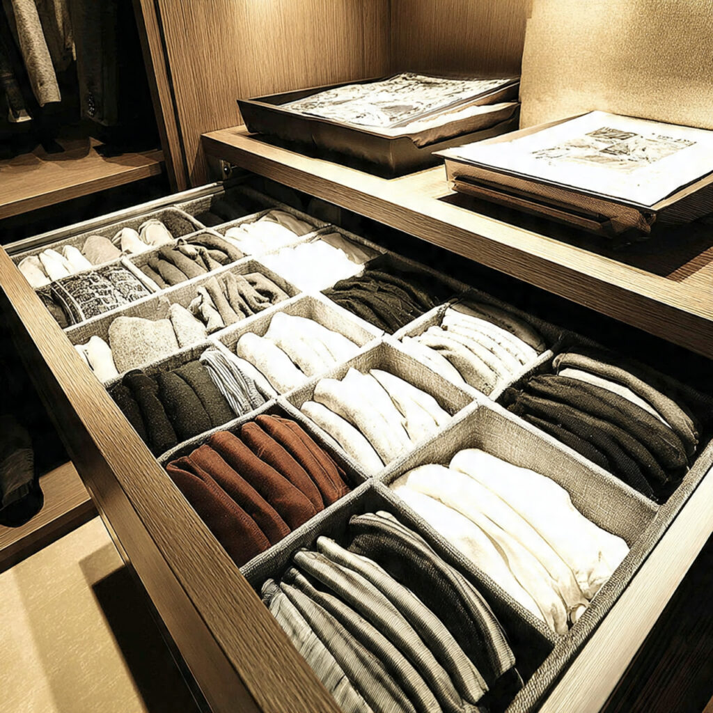 29 Bedroom Organization Ideas That Make Your Room Look Bigger, Cleaner and Pinterest Worthy 7 Fold Using the Vertical Method for Drawers