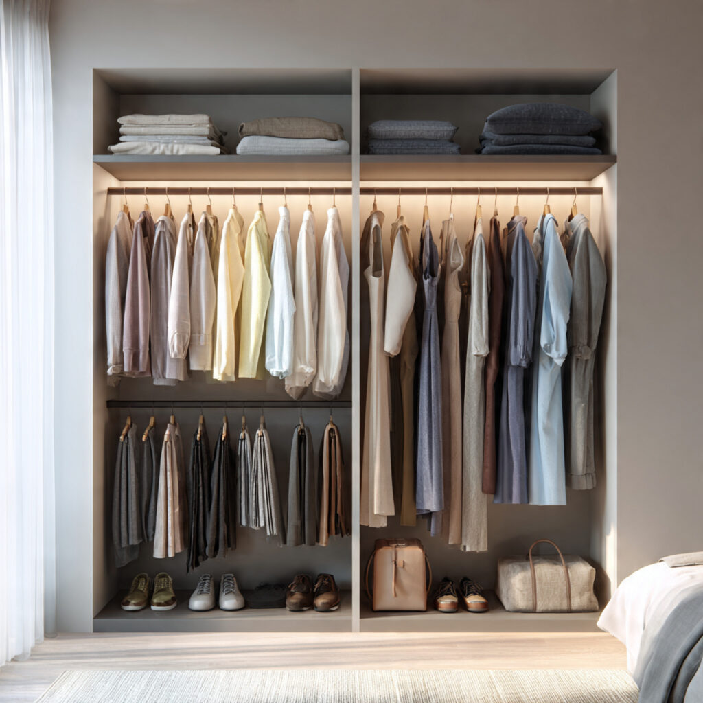 29 Bedroom Organization Ideas That Make Your Room Look Bigger, Cleaner and Pinterest Worthy 6 Organize Clothes by Category, Then Color