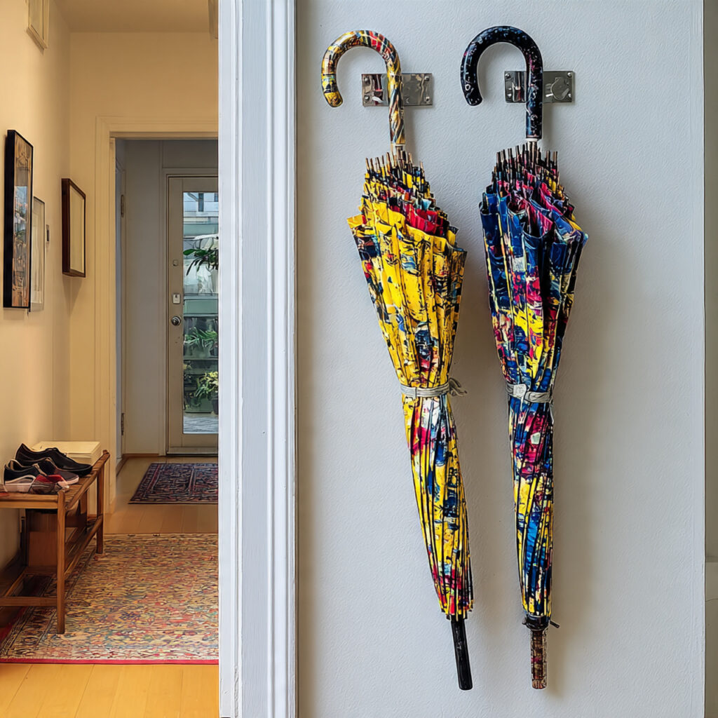 21 Tiny Entryway Storage Ideas That Make Small Spaces Look Stylish and Functional 15 A Mounted Umbrella Hook or Stand
