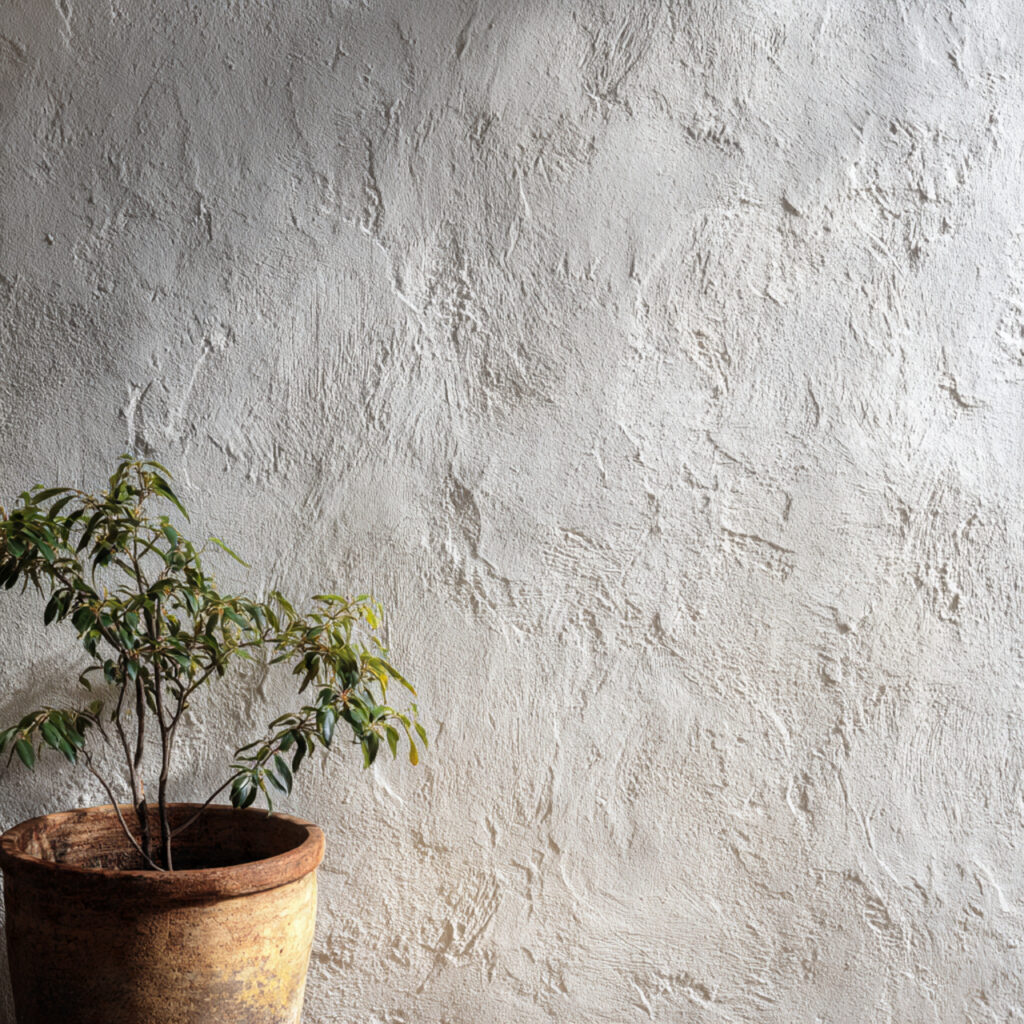 Warm White Plaster Walls With Visible Texture and Aged Quality