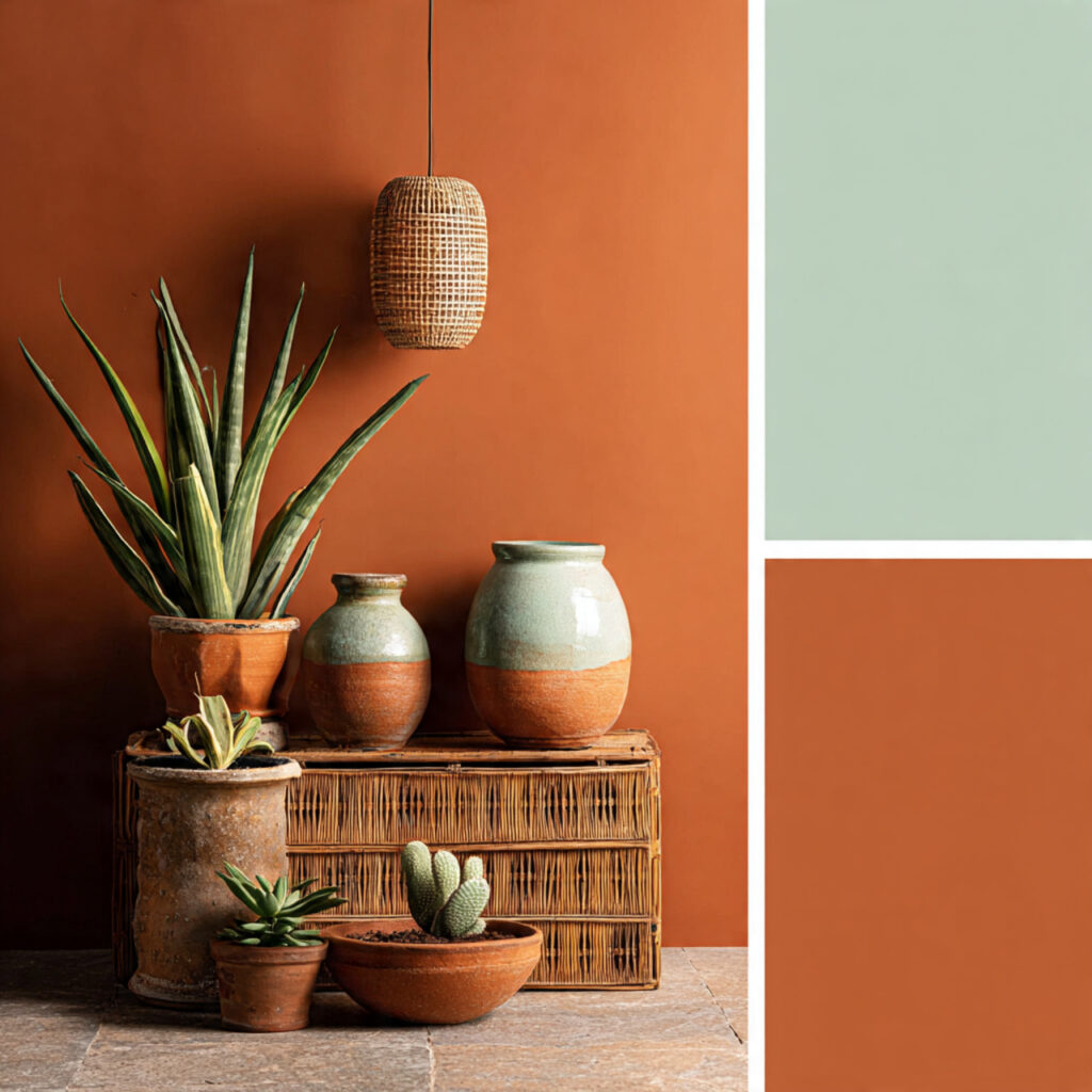 Warm Terracotta and Soft Mint Accent Palette Combination