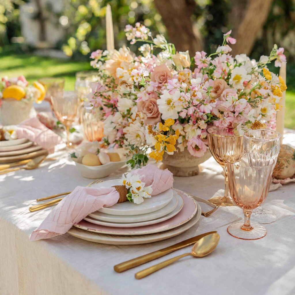 12 April Table Setting Ideas That Create a Bright and Elegant Spring Dining Experience You Must Try 13 Full Layered April Table Setting With Complete Seasonal Styling