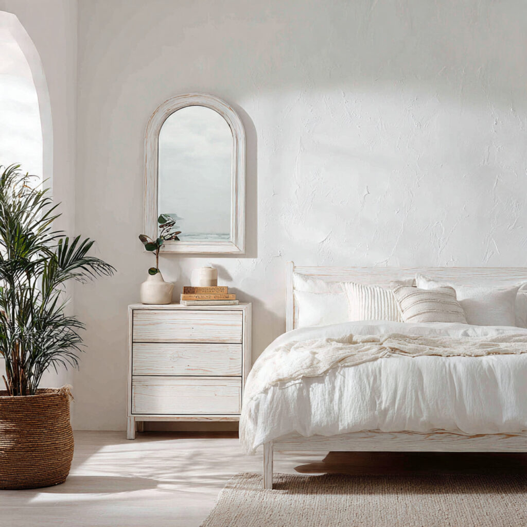 Whitewashed Wood Furniture Arrangement