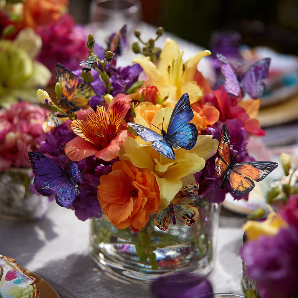 19 April Showers Table Decorations That Create a Fresh Rainy Spring Theme Start Styling Your Table Today 14 Butterfly and Bloom Post-Rain Garden Table