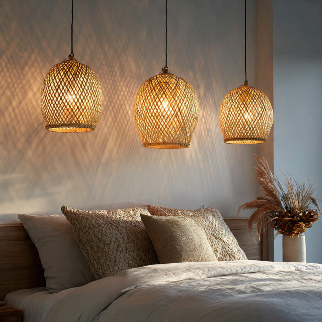 Pendant Rattan Lighting Setup