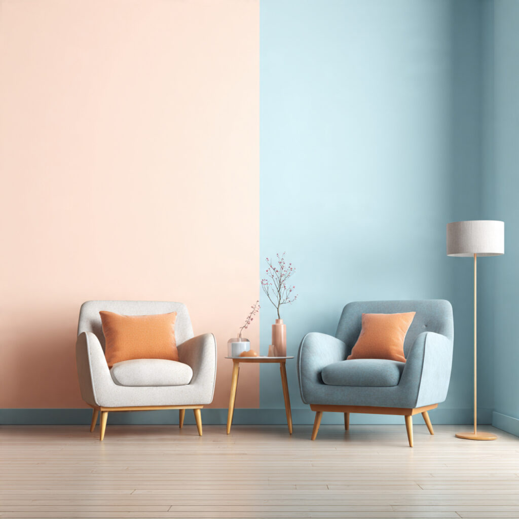Pastel and Warm Neutral Color-Blocked Walls