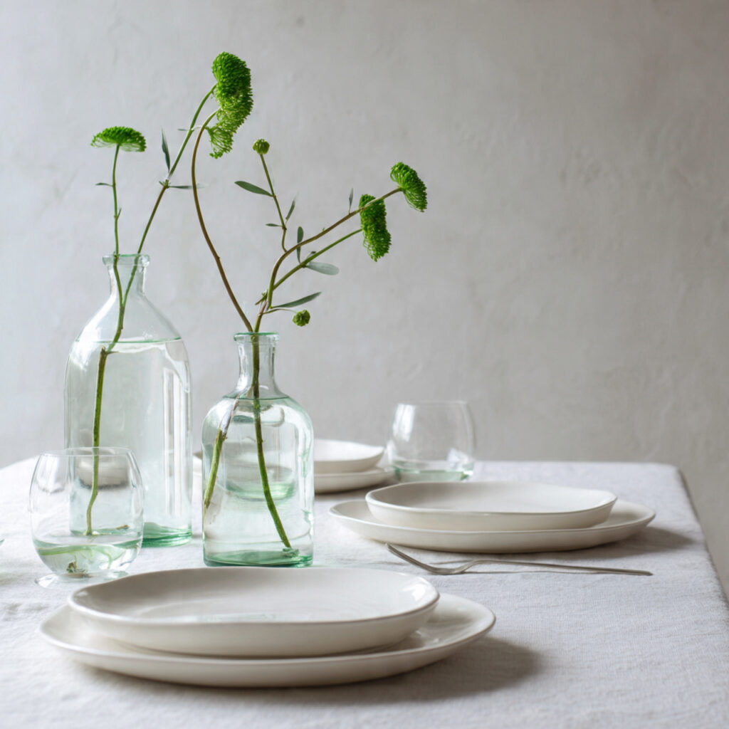 Minimalist Greenery Table With Single Botanical Stems