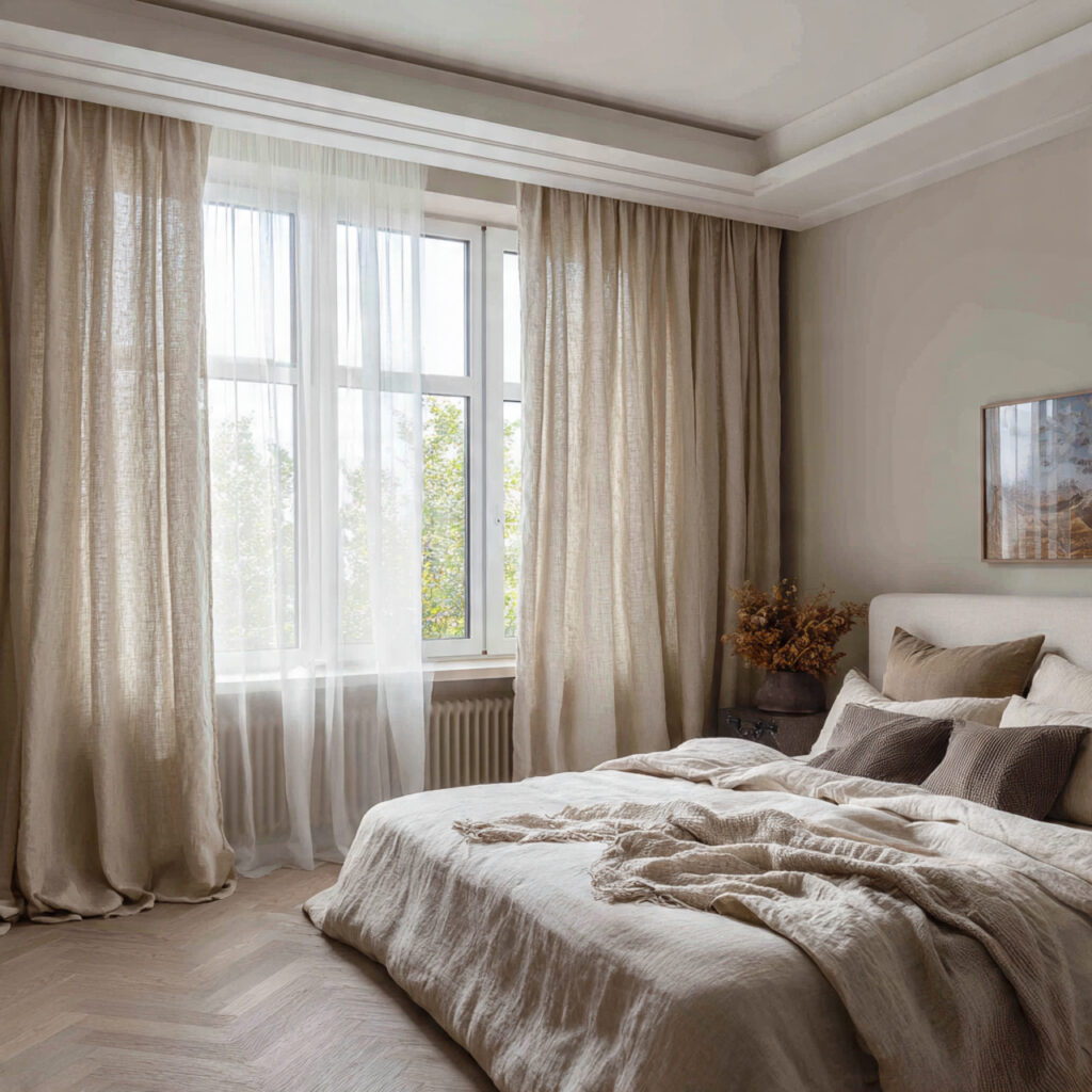 Linen Curtains That Pool on the Floor