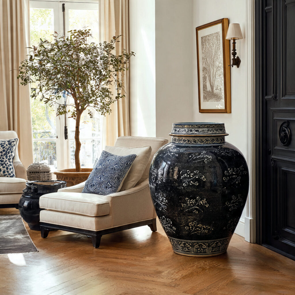 Ceramic Urn or Amphora as Oversized Floor Decor