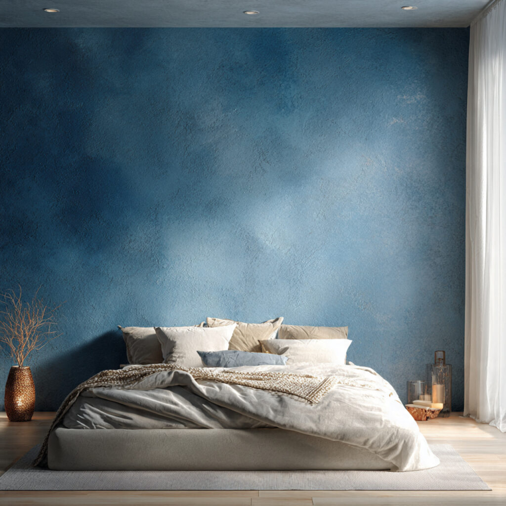 Ocean-Inspired Accent Wall With Textured Finish