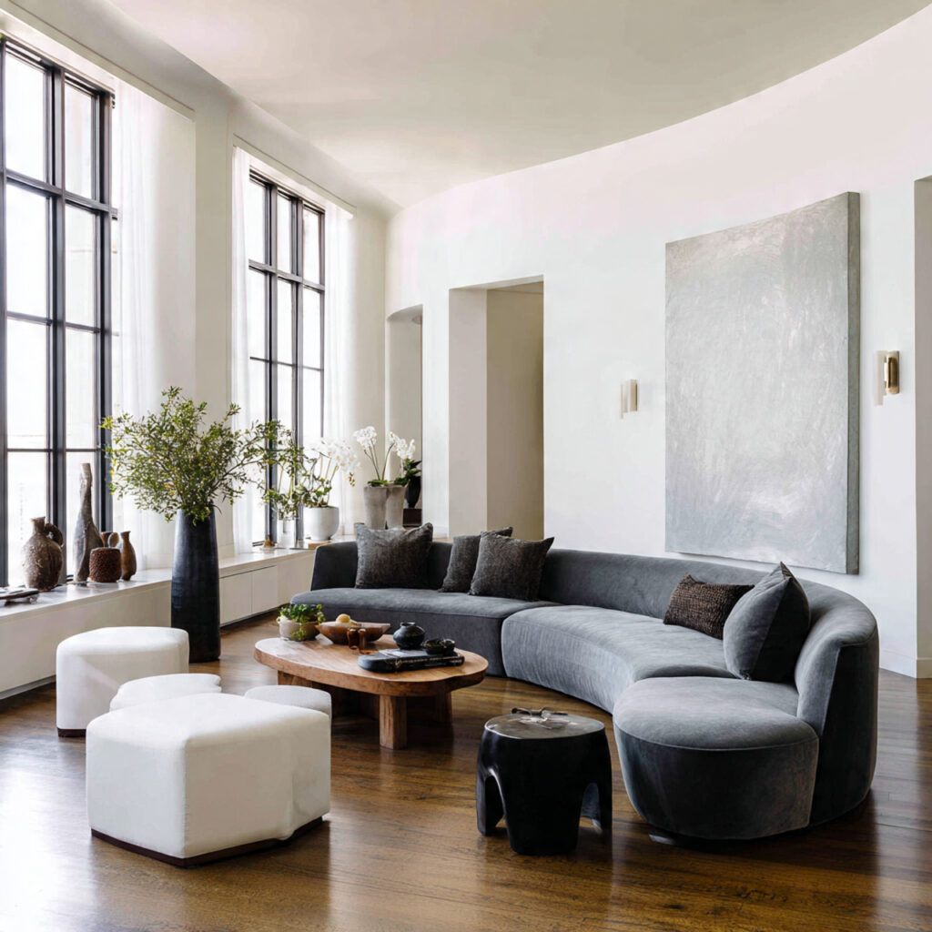 Curved Sofa or Curved Sectional as a Layout Anchor