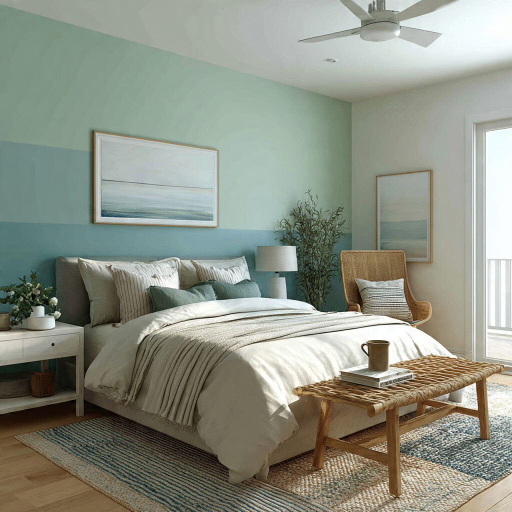 Sea Glass Color Blocking on Walls