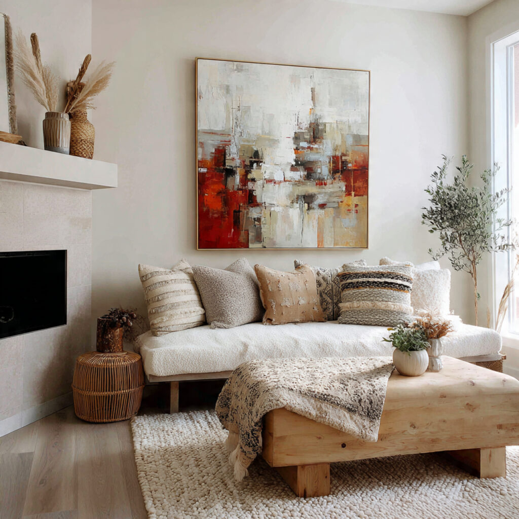 Earthy Tonal Abstract Art as a Color Story Anchor