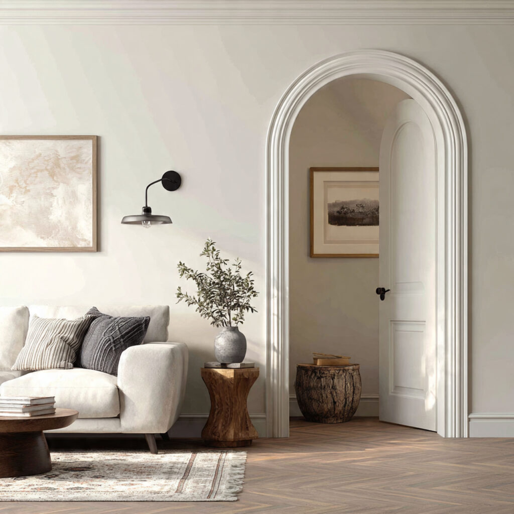 Arched Doorway or Arched Alcove Feature With Warm Lighting
