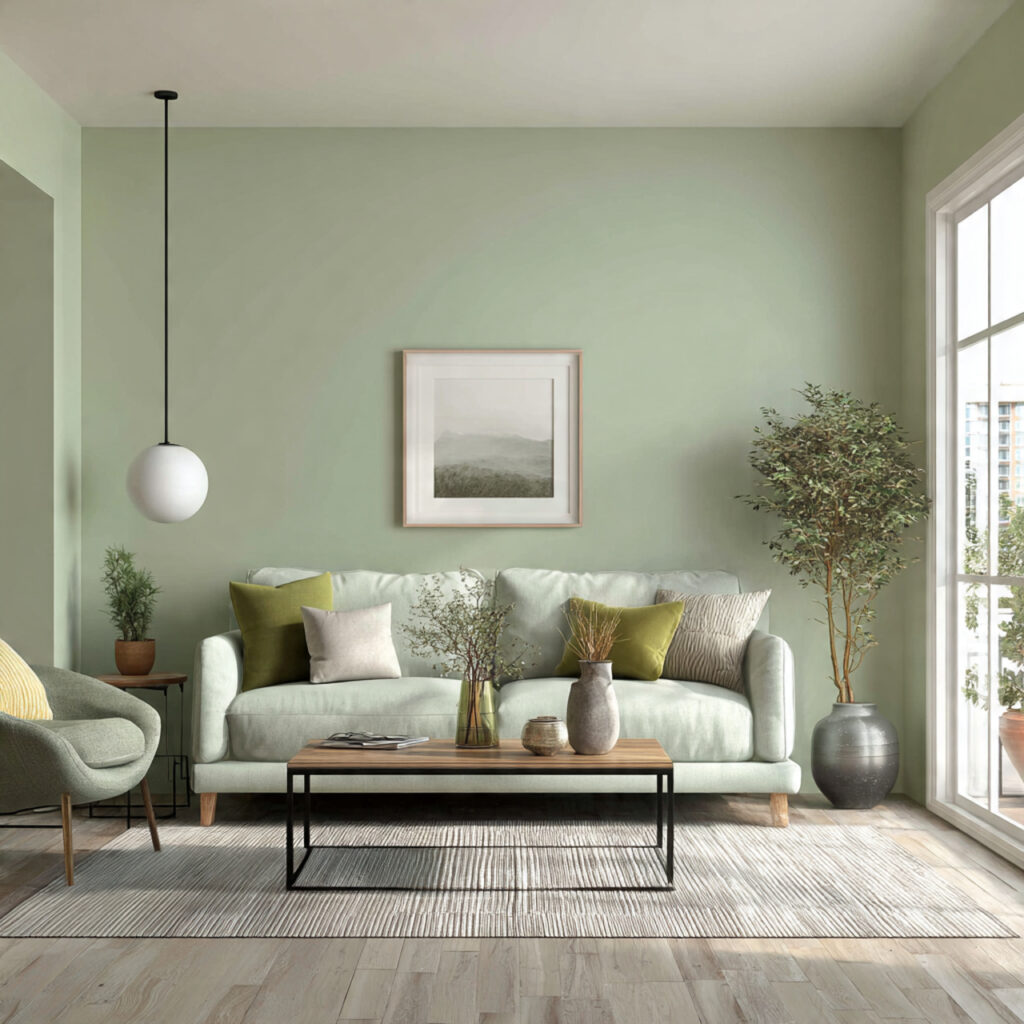 Soft Sage and Warm White Color Palette Throughout
