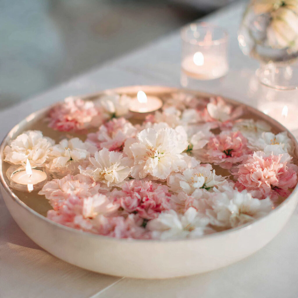 Floating Flower Head Bowl Centerpiece