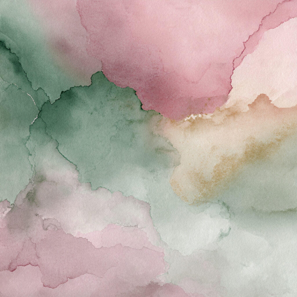 Soft Blush and Sage Abstract Watercolor Wash